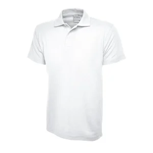 White childrens active cotton polo shirt front view