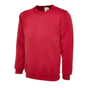 Red heavyweight sweatshirt front view