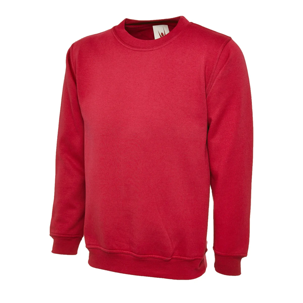 Red heavyweight sweatshirt front view