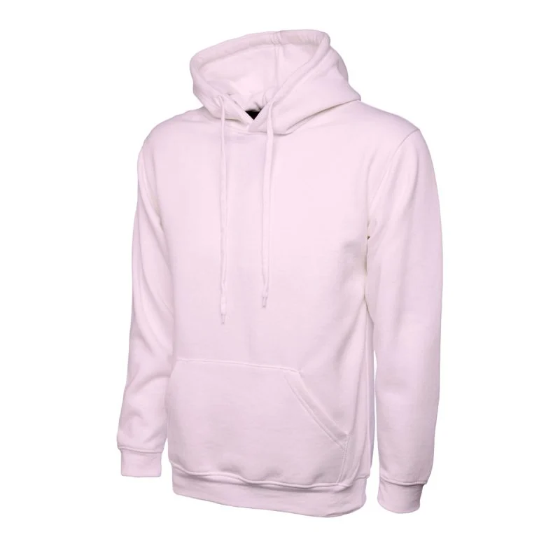 Pink classic hooded sweatshirt front view