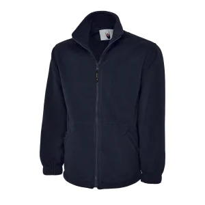 Navy classic full zip fleece front view