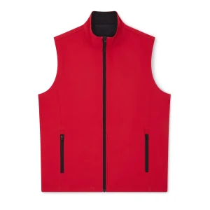 Red/Black ladies printable softshell gilet front view