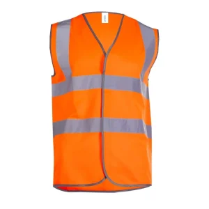 Orange hi vis safety waistcoat front view