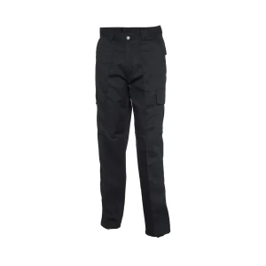 Black cargo trouser long front view