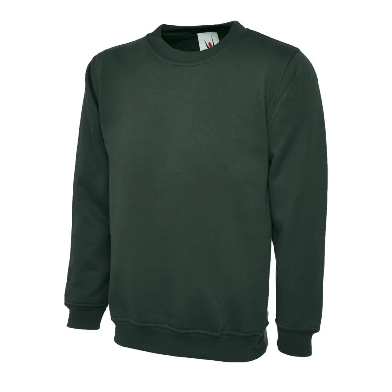 Bottle Green UX childrens sweatshirt front view