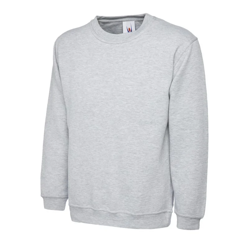 Heather Grey UX childrens sweatshirt front view