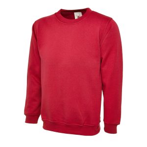 Red UX childrens sweatshirt front view