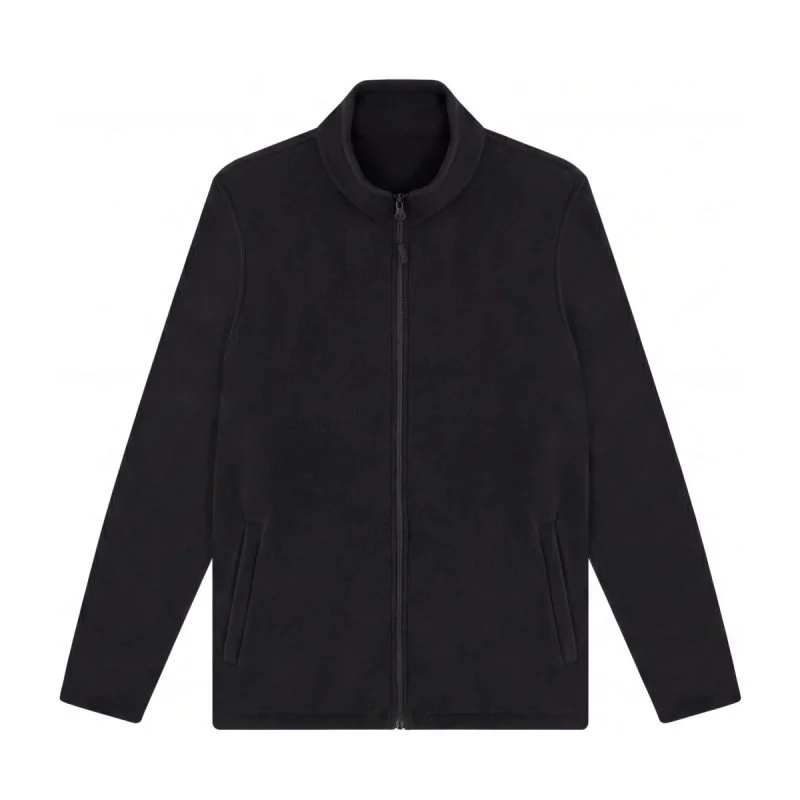 Black lightweight full zip microfleece jacket front view