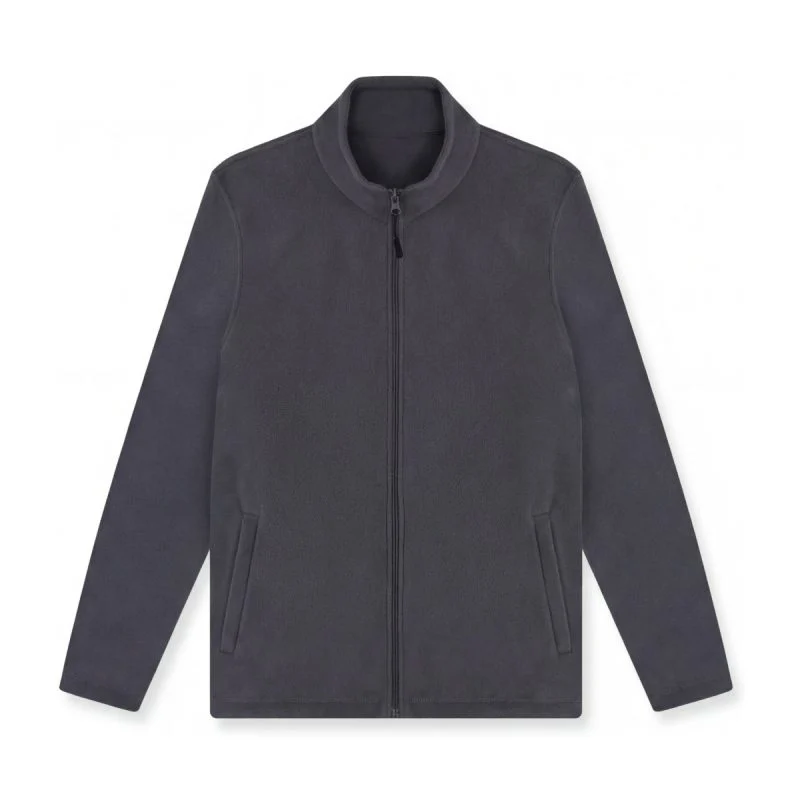 Charcoal lightweight full zip microfleece jacket front view