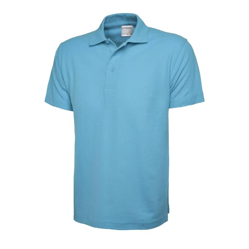 Sky mens active cotton polo shirt front view