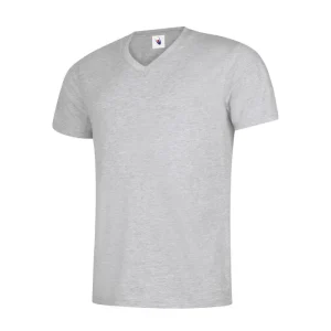 UC317 classic V neck T-shirt in heather grey