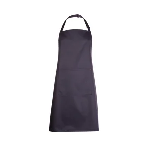 Black Bib Apron with Pocket front view