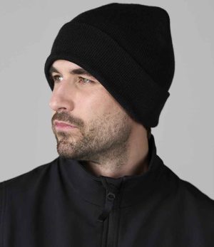 Black Pro RTX Pro Beanie RX290 worn by model side view