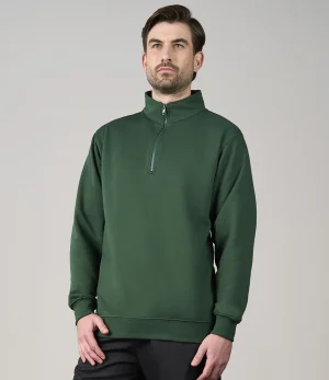 Bottle Green Pro RTX Pro 1/4 Neck Zip Sweatshirt RX305 worn by model front view