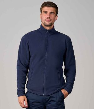 Navy Pro RTX Pro Micro Fleece Jacket RX401 worn by model front view