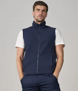 Navy Pro RTX Pro Fleece Gilet RX405 worn by model front view
