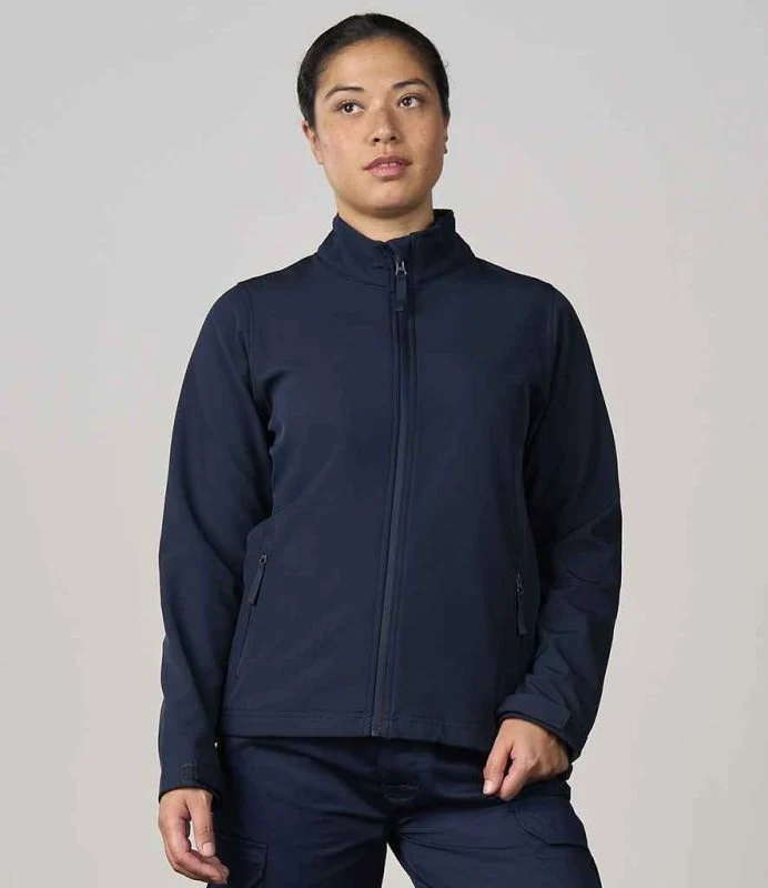 Navy Pro RTX Pro Two Layer Soft Shell Jacket RX500 worn by model front view